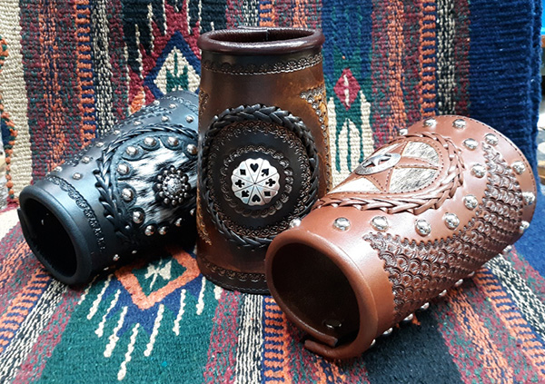 handmade leather arm cuffs