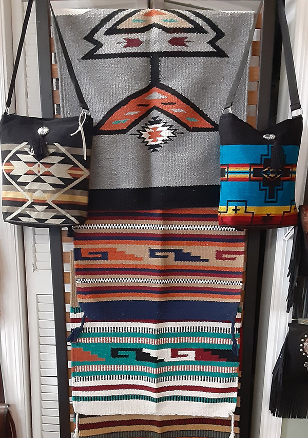 saddle blankets and handbags