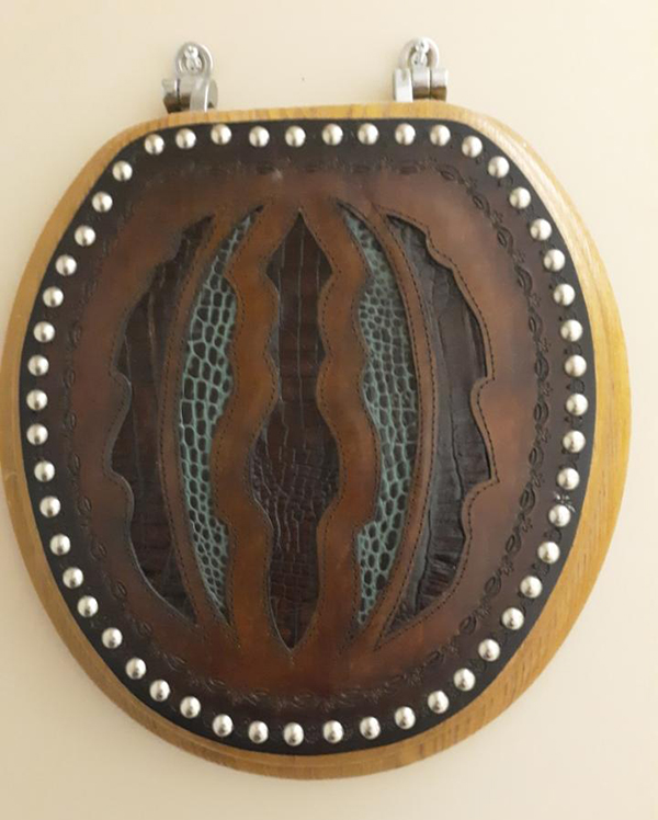 handmade leather toilet seat 3