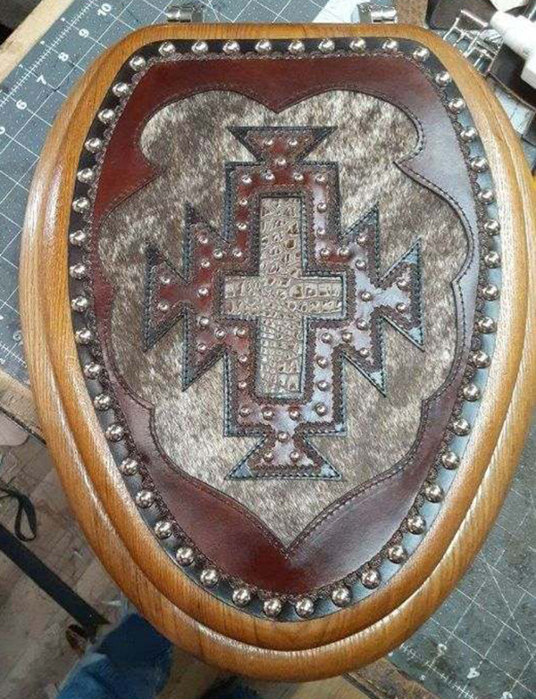 handmade leather toilet seat 5