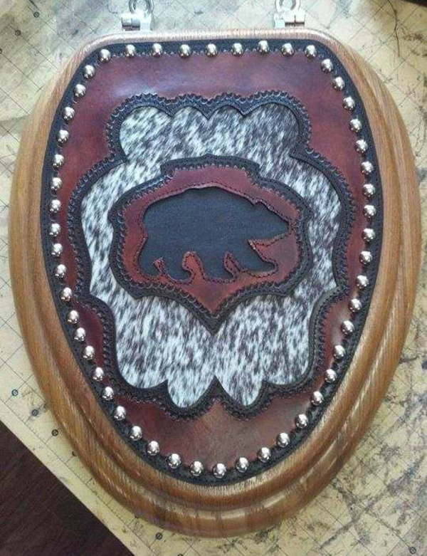 handmade leather toilet seat 6