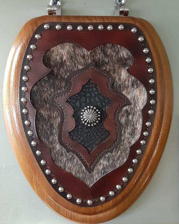 handmade leather toilet seat 8