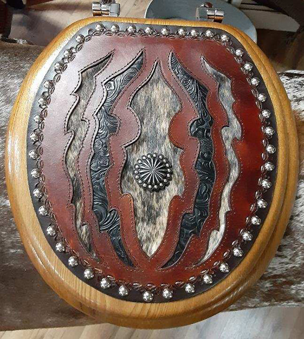 handmade leather toilet seat 9