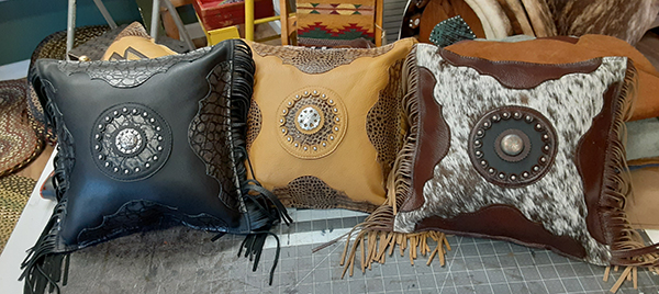 leather pillow